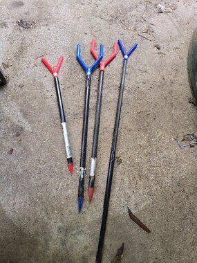 Lot 4 Vintage Extendable Fishing Rod Holders Bank Poles Fishin Stix Eagle Claw